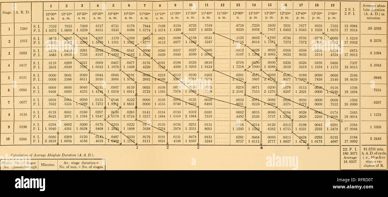 Carnegie Institution of Washington publication. 13.-La mitose dans la  racine de l'oignon-lip celtes 20" C. table d'index Procession, et calcul de  la durée de la moyenne absolue plusieurs étapes. milotiic. Calnitalion