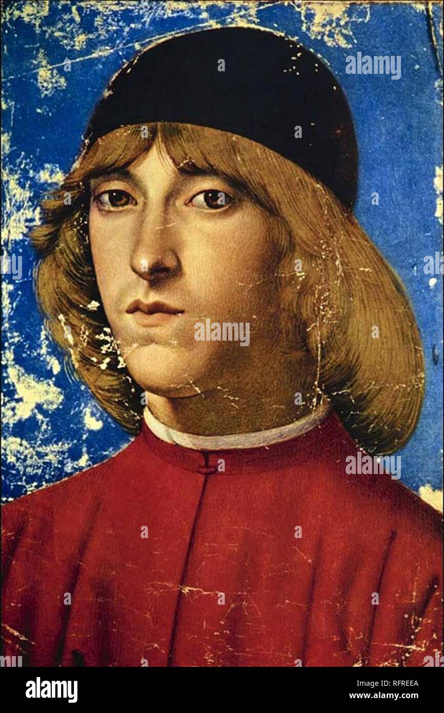 Portrait de Pierre le malheureux, de' Medici (1472-1503). Musée : Biblioteca Nazionale, Naples. Auteur : GHIRLANDAIO, Domenico. Banque D'Images