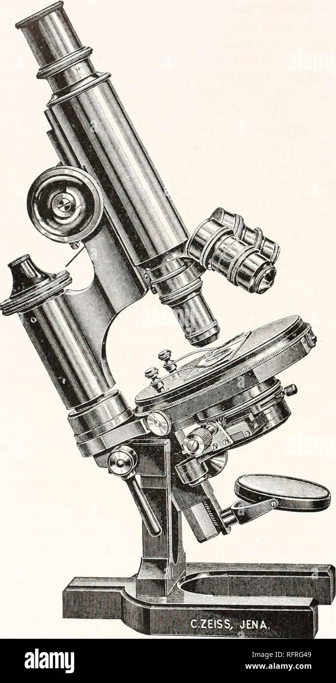 Carnegie Institution of Washington publication. 15. plaque. Microscope  Zeiss stand IIa. Cette forme de microscope et lhat représenté sur la plaque  16 sont (il deux motifs utilisés princi- pally dans le