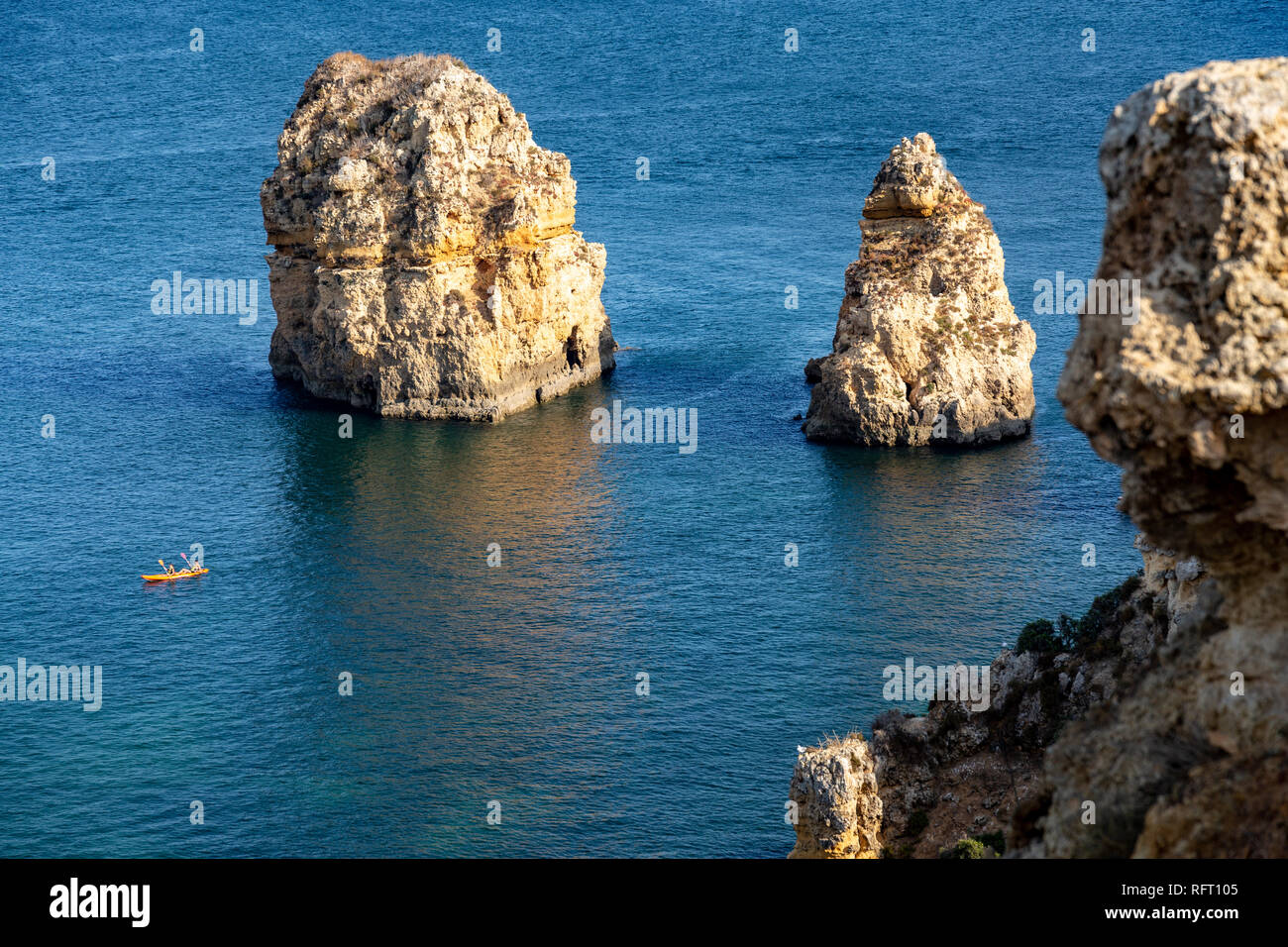 Praia da Marinha, Algarve, Portugal. Seascape Banque D'Images