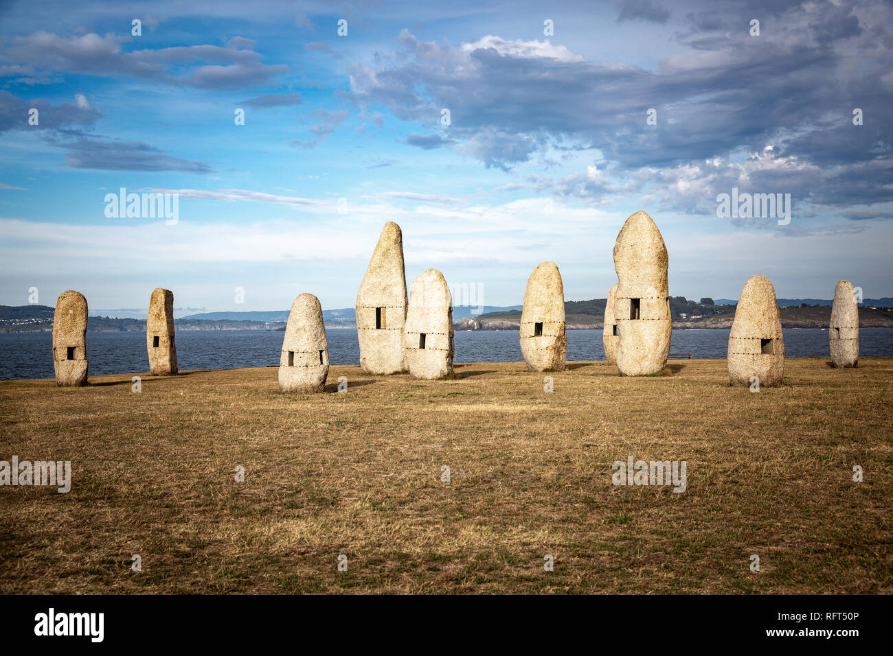 Menhires dans A Coruna, Galice, Espagne Banque D'Images