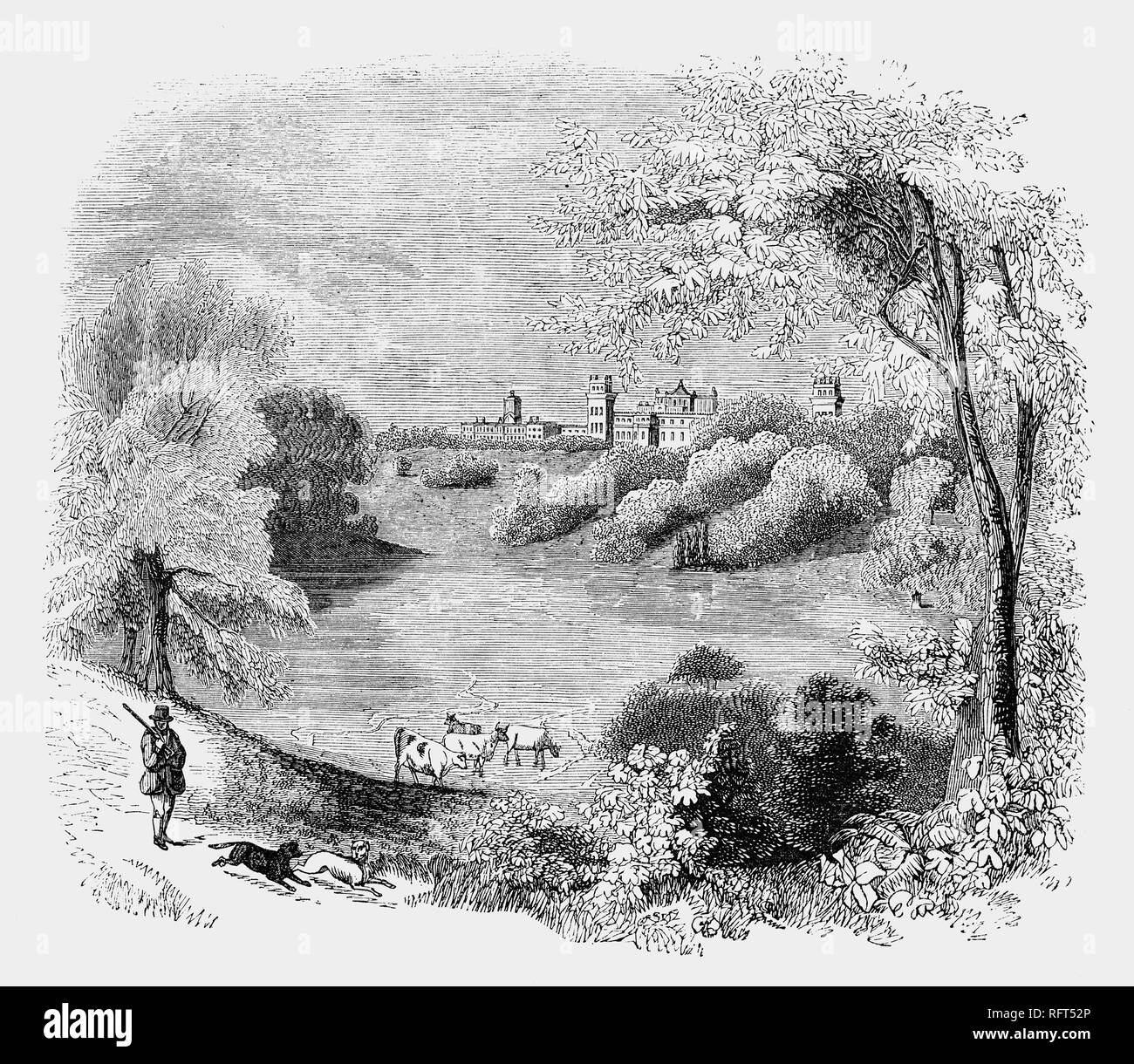 Blenheim Palace Construit entre 1705 et 1722, est une œuvre monumentale maison de campagne à Blenheim, Oxfordshire, Angleterre, et résidence principale des ducs de Marlborough, et le seul non-français, non-royal, maison épiscopale à détenir le titre de palace. Conçu dans l'éphémère, l'anglais de style Baroque, le palais est nommé pour le 1704 Bataille de Blenheim en Bavière et était initialement destiné à être une récompense à John Churchill, 1er duc de Marlborough pour ses victoires militaires contre les Français et bavarois dans la Guerre de Succession d'Espagne, qui ont abouti à la Bataille de Blenheim. Banque D'Images