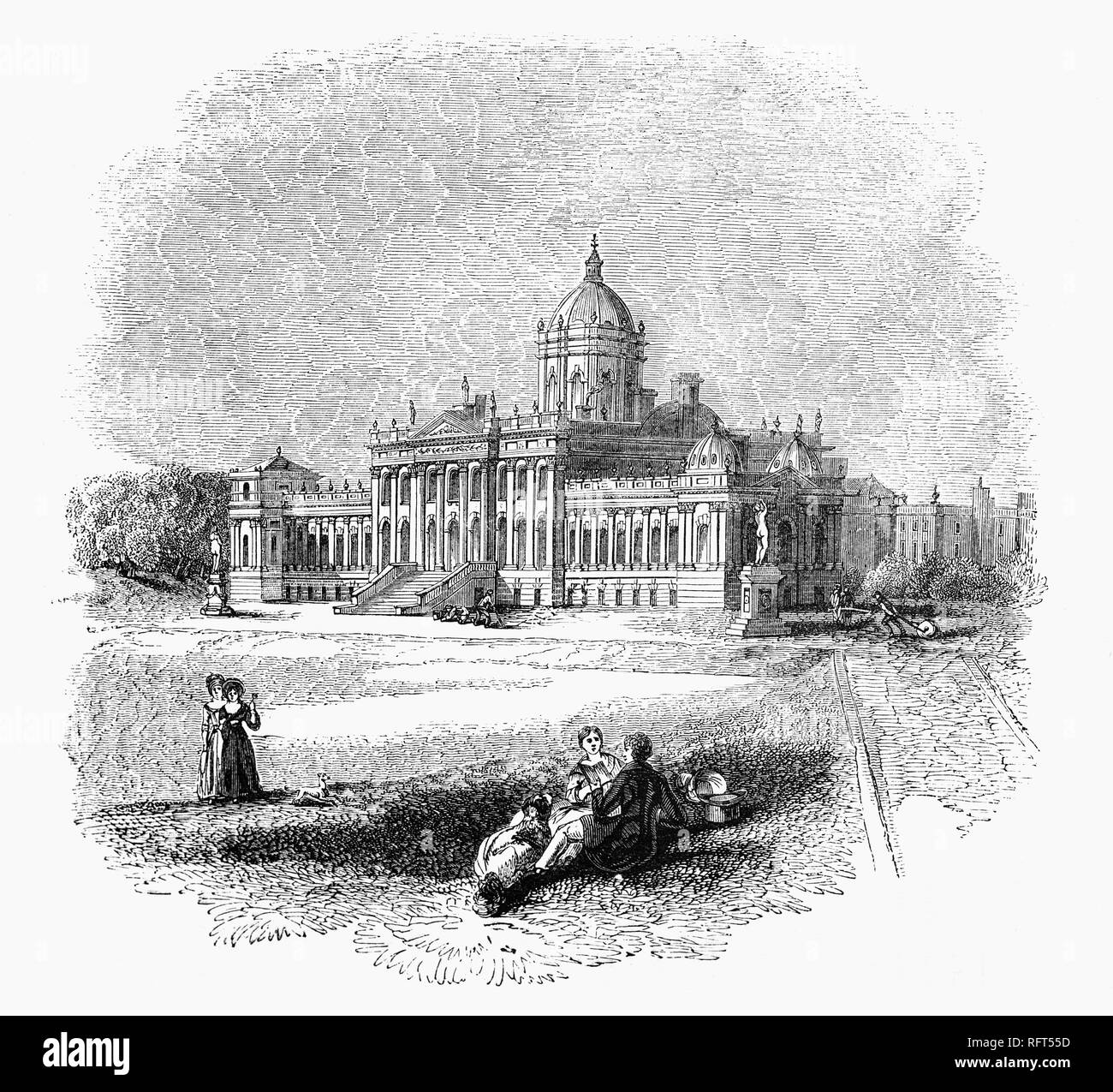 Le château Howard, avec son mélange de styles baroque et de style Néo-palladien, n'est pas un vrai château, plus d'une demeure seigneuriale dans le North Yorkshire, en Angleterre, à 15 miles au nord de New York. Il s'agit d'une résidence privée, et a été l'accueil de la direction générale de la Carlisle Howard famille depuis plus de 300 ans. La construction a commencé en 1699 et a pris plus de 100 ans pour mener à une conception par sir John Vanbrugh pour le 3e comte de Carlisle. Banque D'Images