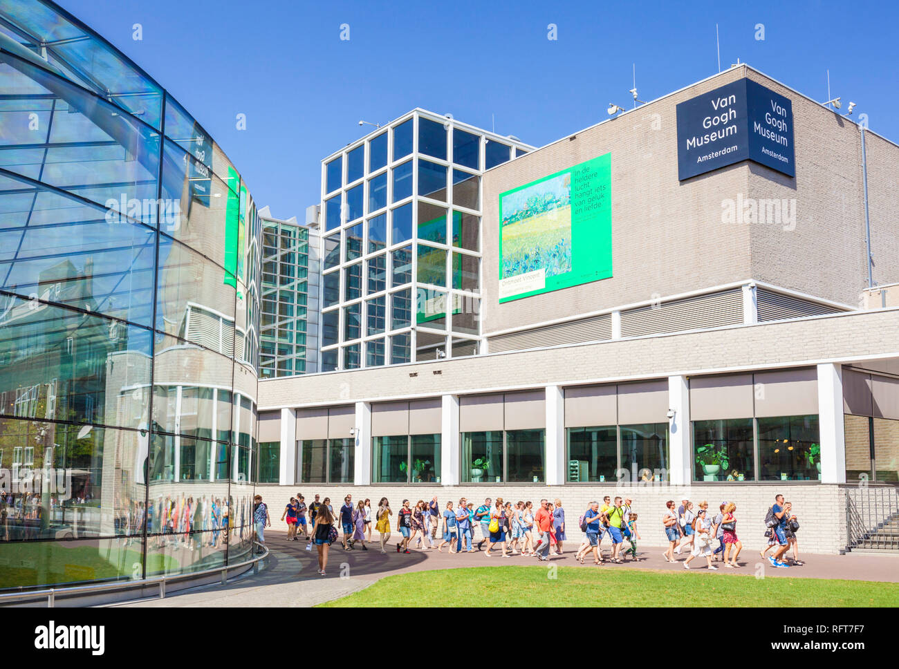 Les touristes en visitant le musée, Musée Van Gogh moderne, Amsterdam, Hollande du Nord, Pays-Bas, Europe Banque D'Images