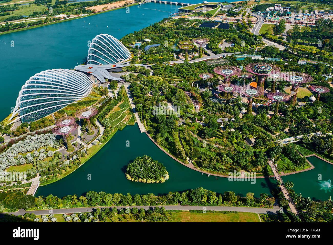 Jardin de la baie, jardin botanique, Marina Bay, à Singapour, en Asie du Sud-Est, l'Asie Banque D'Images