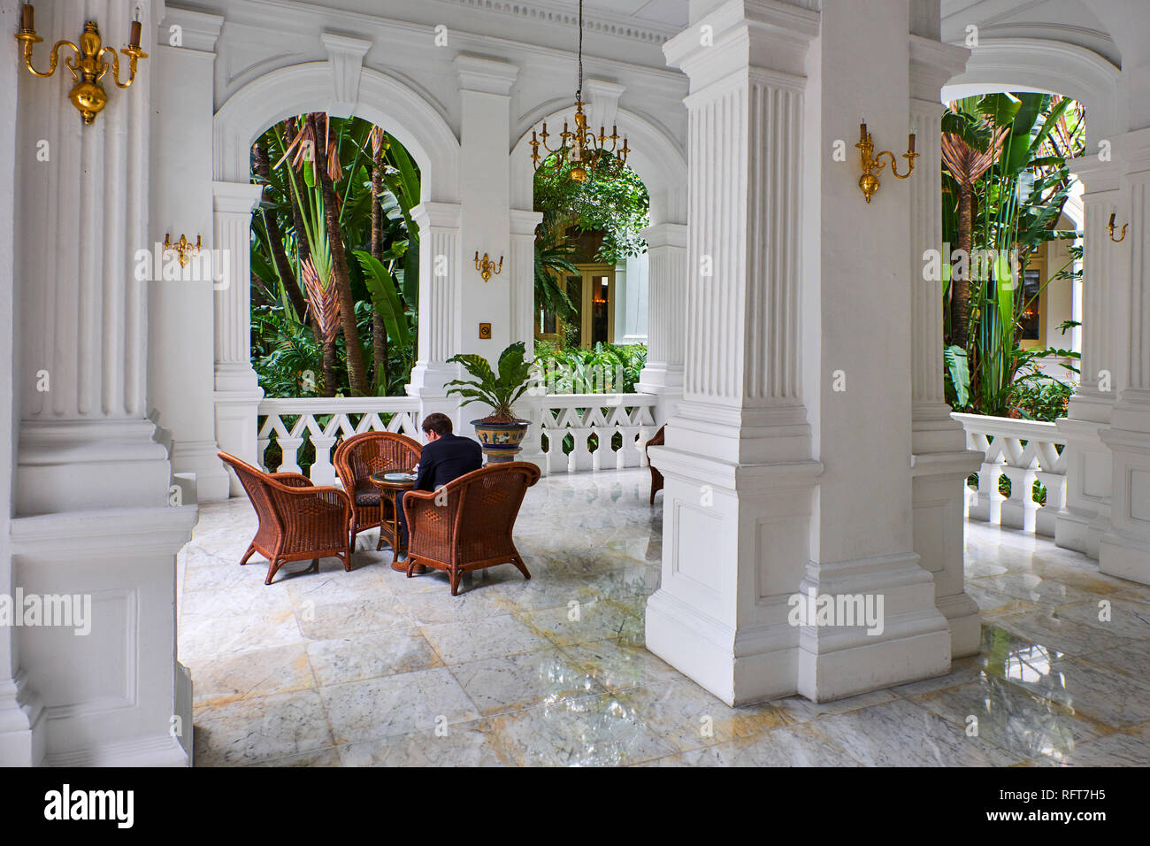 L'Hôtel Raffles, Quartier Colonial, à Singapour, en Asie du Sud-Est, l'Asie Banque D'Images