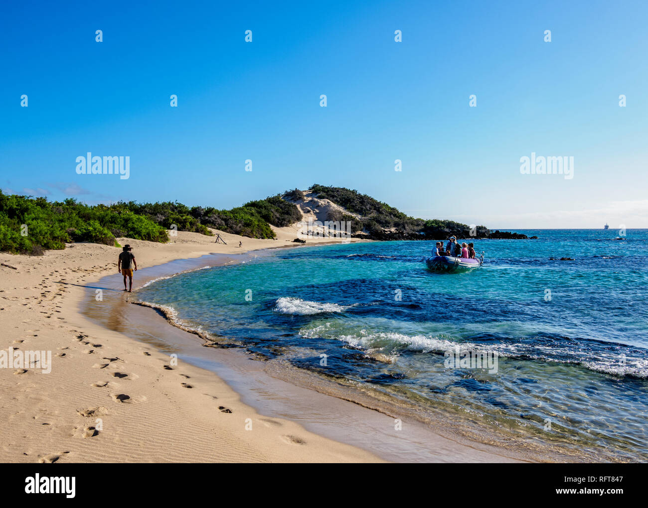 Plage à Sullivan Bay, Saint Jacques (James), l'île de Galapagos, UNESCO World Heritage Site, Equateur, Amérique du Sud Banque D'Images