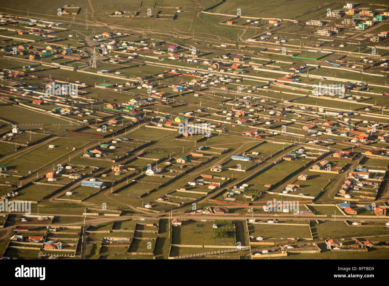 L'étalement urbain, banlieue de Ulaanbaata ger, la Mongolie, l'Asie Banque D'Images