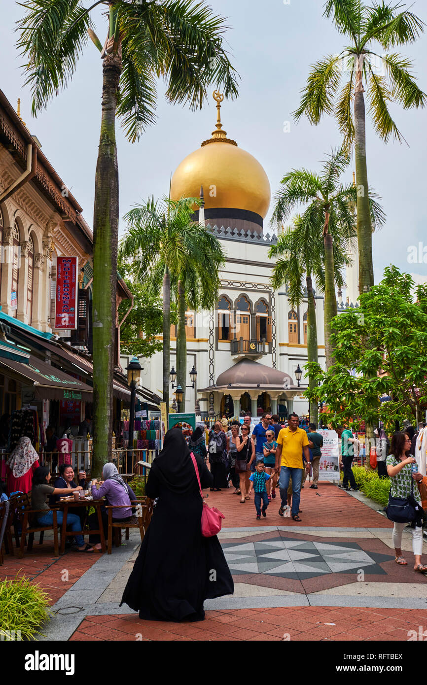 La Mosquée Sultan, Kampong Glam, district de Singapour, en Asie du Sud-Est, l'Asie Banque D'Images