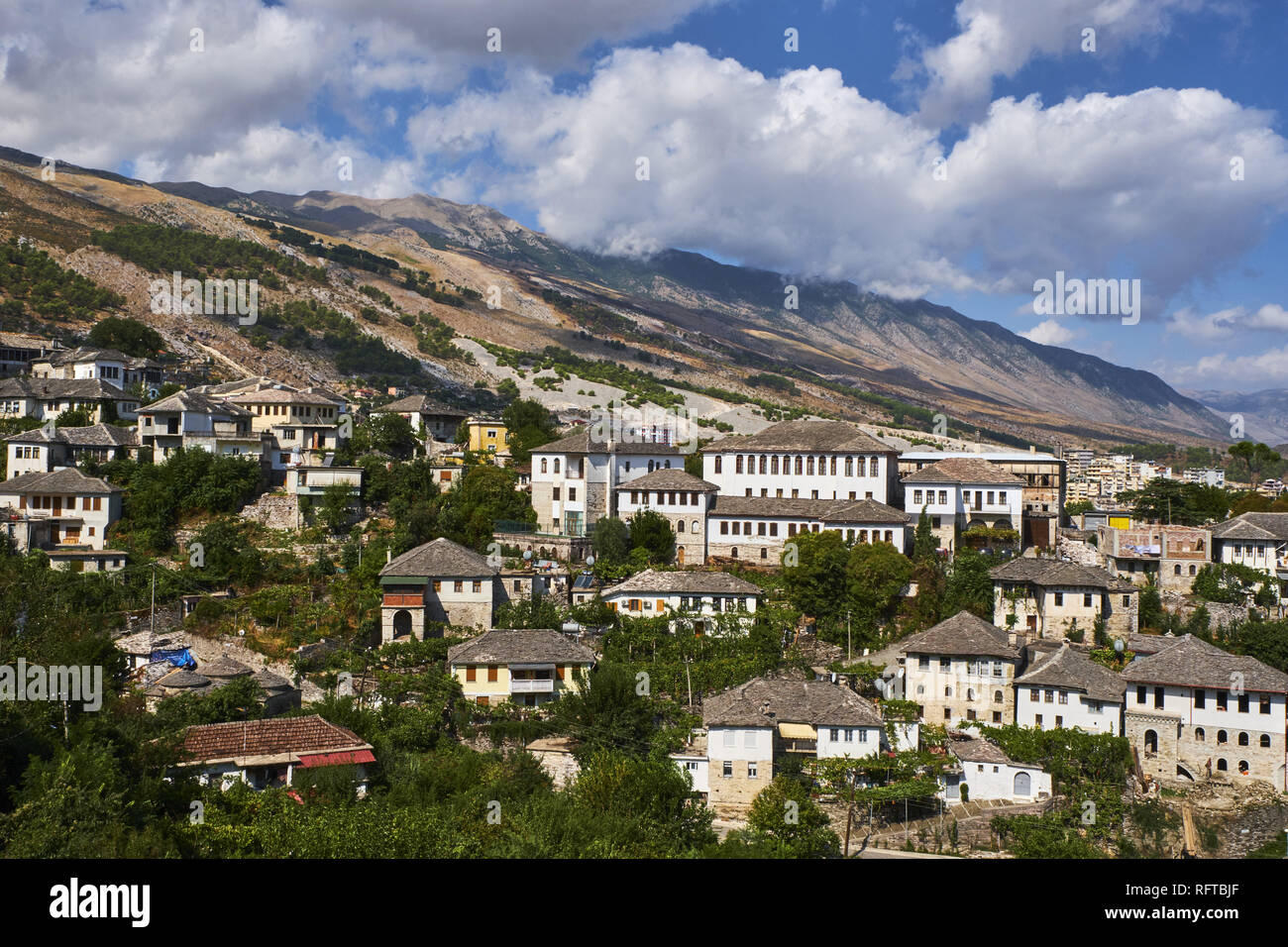 Vieille Ville, Gjirokastra (Pogradec), UNESCO World Heritage Site, Gjirokastra Province, l'Albanie, de l'Europe Banque D'Images