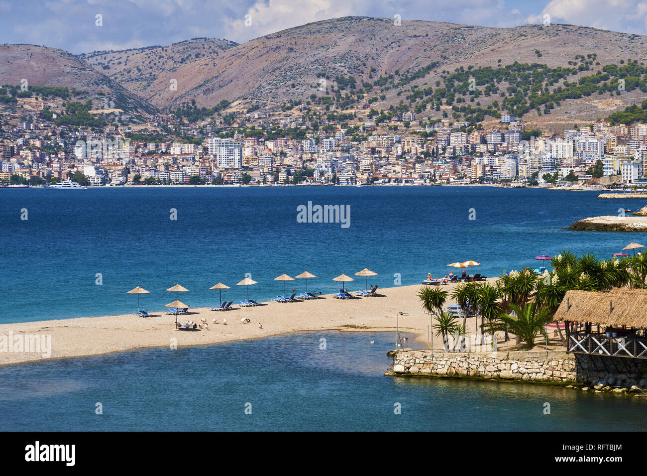 Ville de Saranda, Albanie, Vlora Province, Europe Banque D'Images