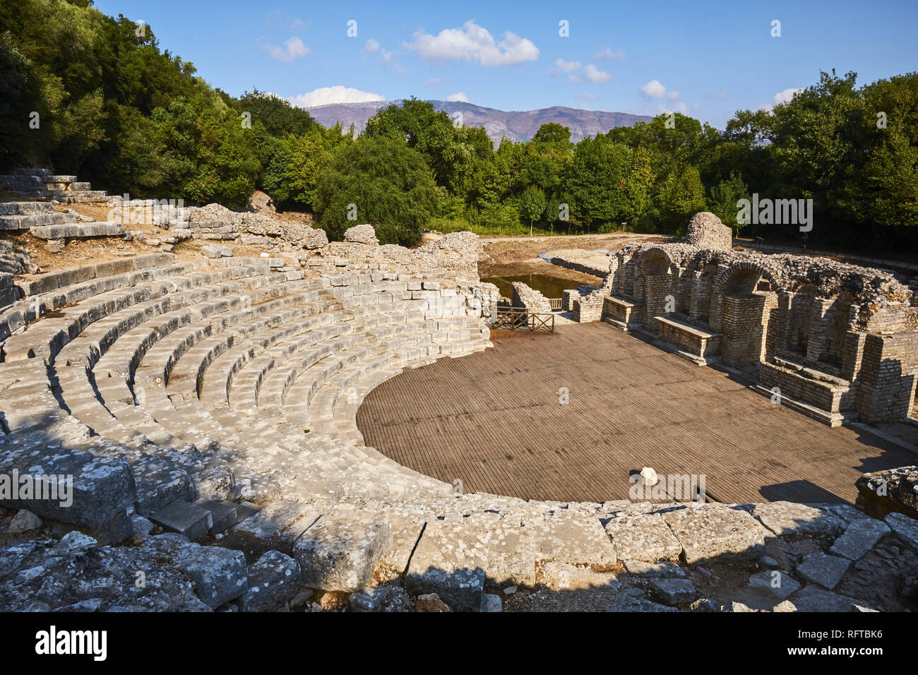 Ruines de la ville grecque, Butrint, UNESCO World Heritage Site, Vlora Province, l'Albanie, de l'Europe Banque D'Images