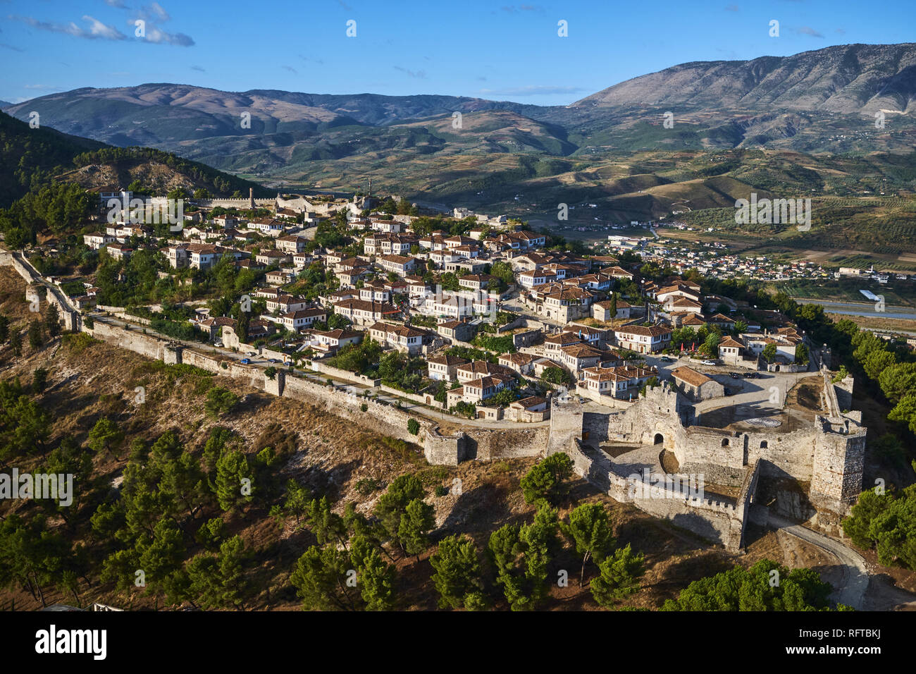 La ville de Berat, UNESCO World Heritage Site, Berat, en Albanie, Province Europe Banque D'Images