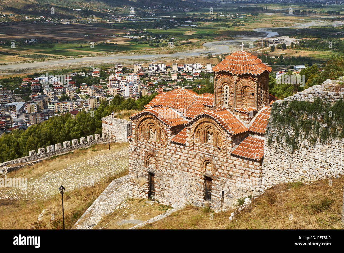 La ville de Berat, UNESCO World Heritage Site, Berat, en Albanie, Province Europe Banque D'Images