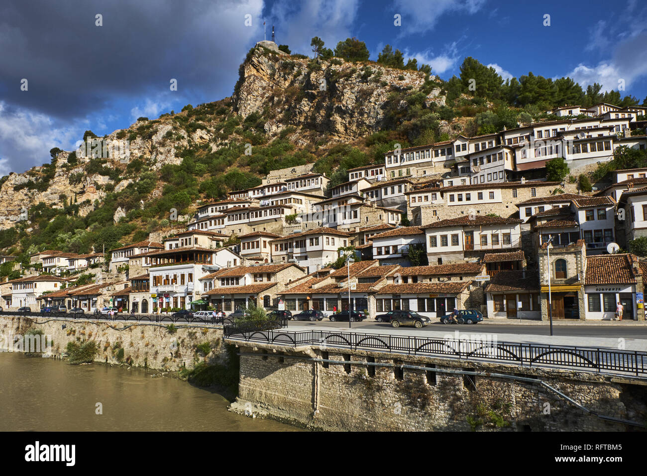 La ville de Berat, UNESCO World Heritage Site, Berat, en Albanie, Province Europe Banque D'Images