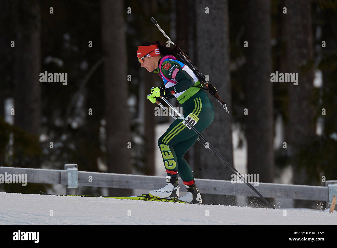 Lenzerheide (Suisse). 26 janvier, 2019. Marie Heinrich au cours de l'IBU Cup de Biathlon 2019 Femmes 10 km poursuite de Lenzerheide. Crédit : Rolf Simeon/Alamy Live News Banque D'Images