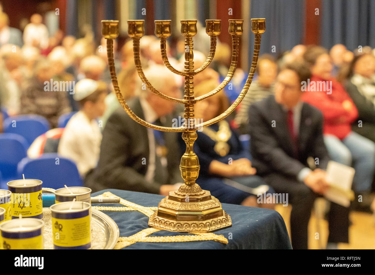 Brentwood, Essex, 26 janvier 2019 l'événement le Jour commémoratif de l'Holocauste dans la région de Brentwood Essex avec le président Leslie Klienman un survivant d'Auschwitz. Ian Davidson Crédit/Alamy Live News Banque D'Images