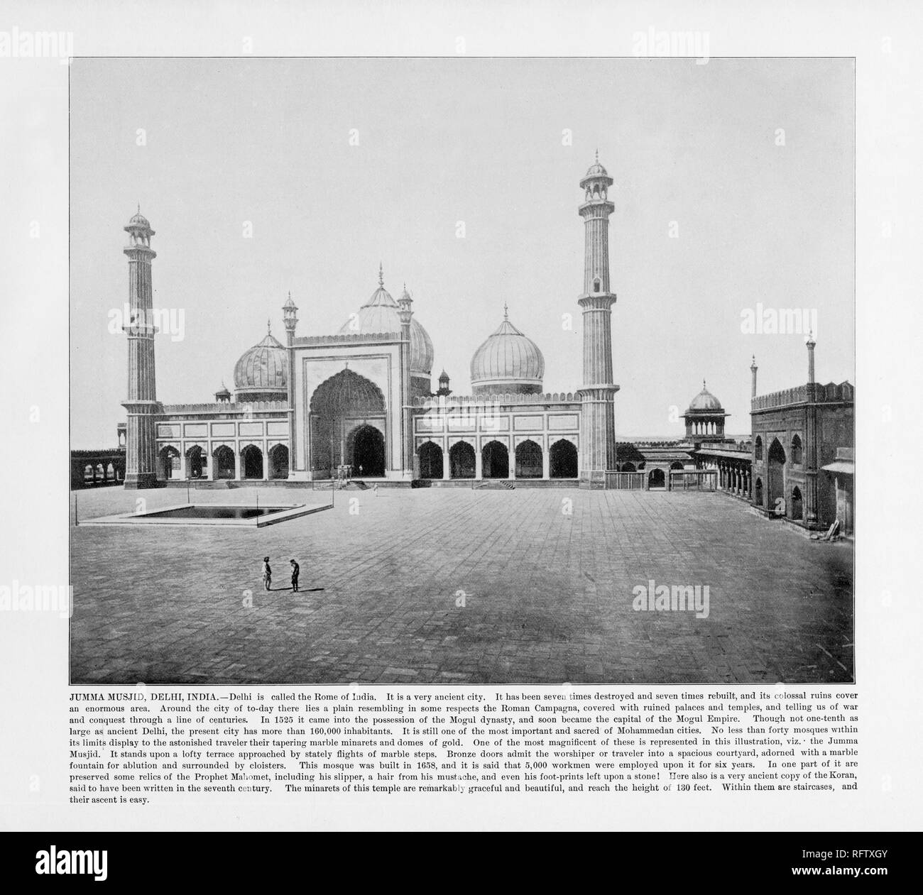 Musjid Jumma, Delhi, Inde, l'Inde Antique, 1893 Photographie Banque D'Images