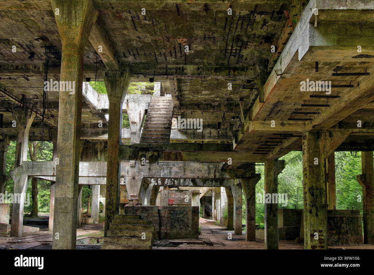 L'ancienne mine d'étain d'un camp de prisonniers de guerre abd Rolava - Sauersack, Monts Métallifères, République Tchèque Banque D'Images
