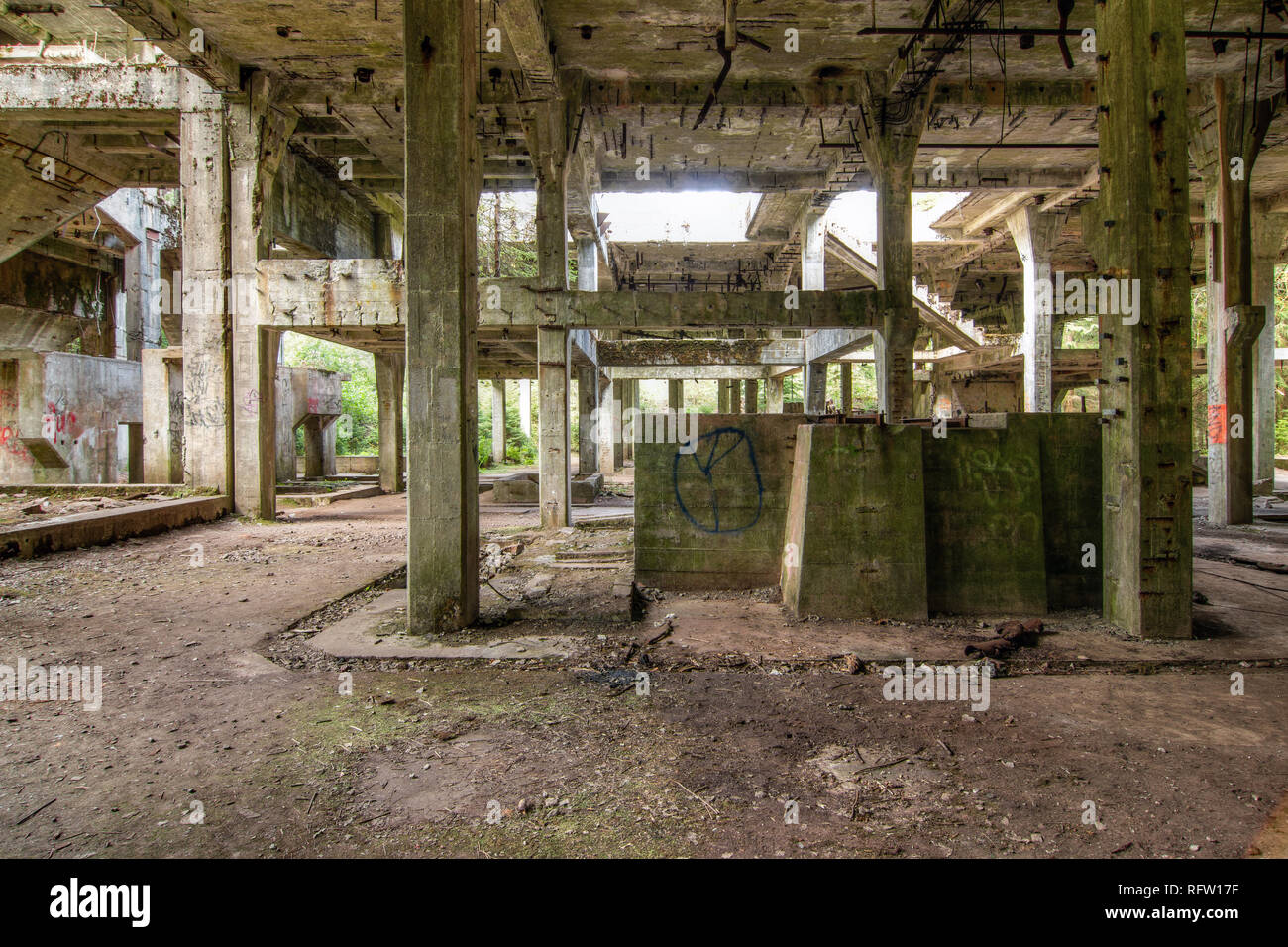 L'ancienne mine d'étain d'un camp de prisonniers de guerre abd Rolava - Sauersack, Monts Métallifères, République Tchèque Banque D'Images