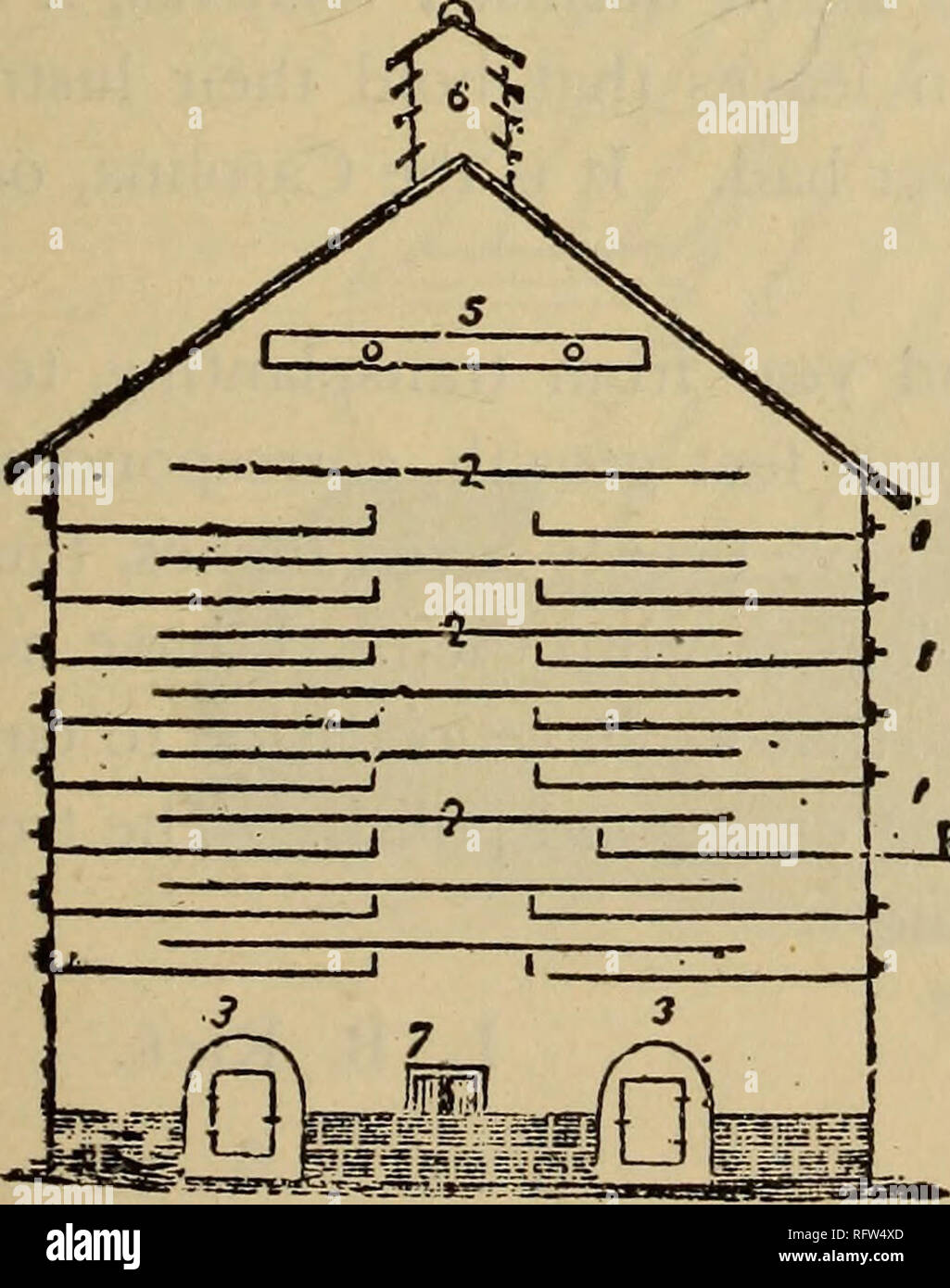 . L'horticulteur. Fruit Growers' Association of Ontario ; la culture de fruits. Fig. 432. - Radiateurs, etc. La chambre (Fig. 433) est 7x10 ; posts 7 pieds de haut . Tiroirs n° 1 à 3 pieds de large, 8 pieds 4 pouces de long-huit tiroirs sur un côté. Ils sont faits d'un pouce et demi pour le pin et un l'avant est de 1 x 4 pouces. Le fond des tiroirs sont recouverts de bâches commun ajouté bien avec les ongles-2, 2, 2, sont des étagères, fait serré, et 7 pouces à part, et à venir dans les 10 pouces de l'autre de la chambre. 3, 3, sont les fours ; ils sont faits de tôle de fer, demi-ronde, et portées sur la brique Banque D'Images