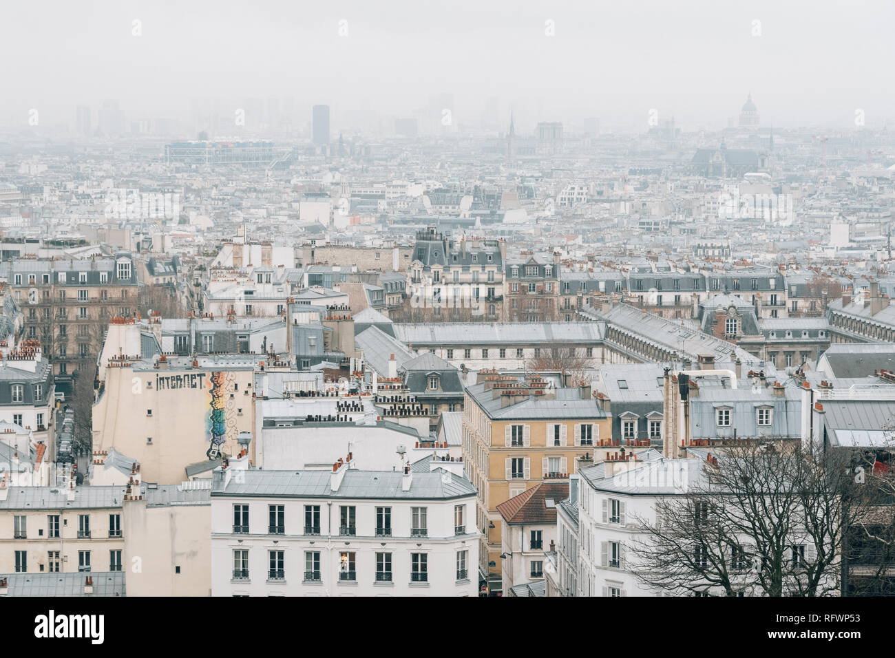 Une vue de Montmartre à Paris, France Banque D'Images