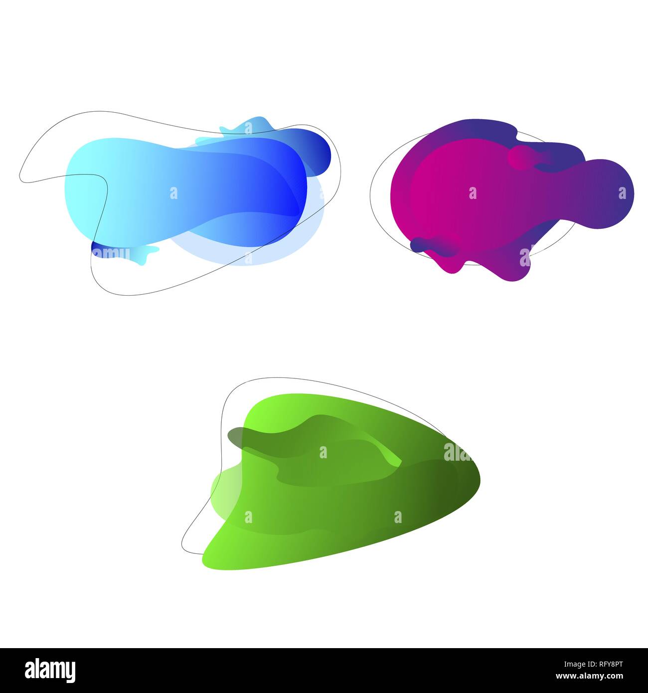 Liquide Liquide forme abstraite, la couleur, l'amibe forme bio art liquide, liquide Couleur de l'encre. Vector collection splash minimal, illustration de formes abstraites co Illustration de Vecteur