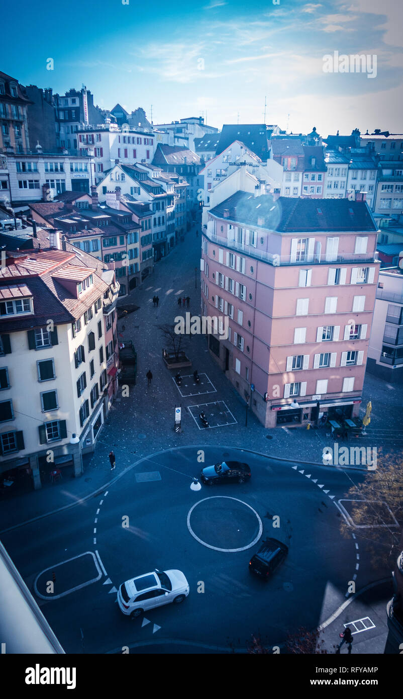 Rue de Lausanne ville Banque D'Images