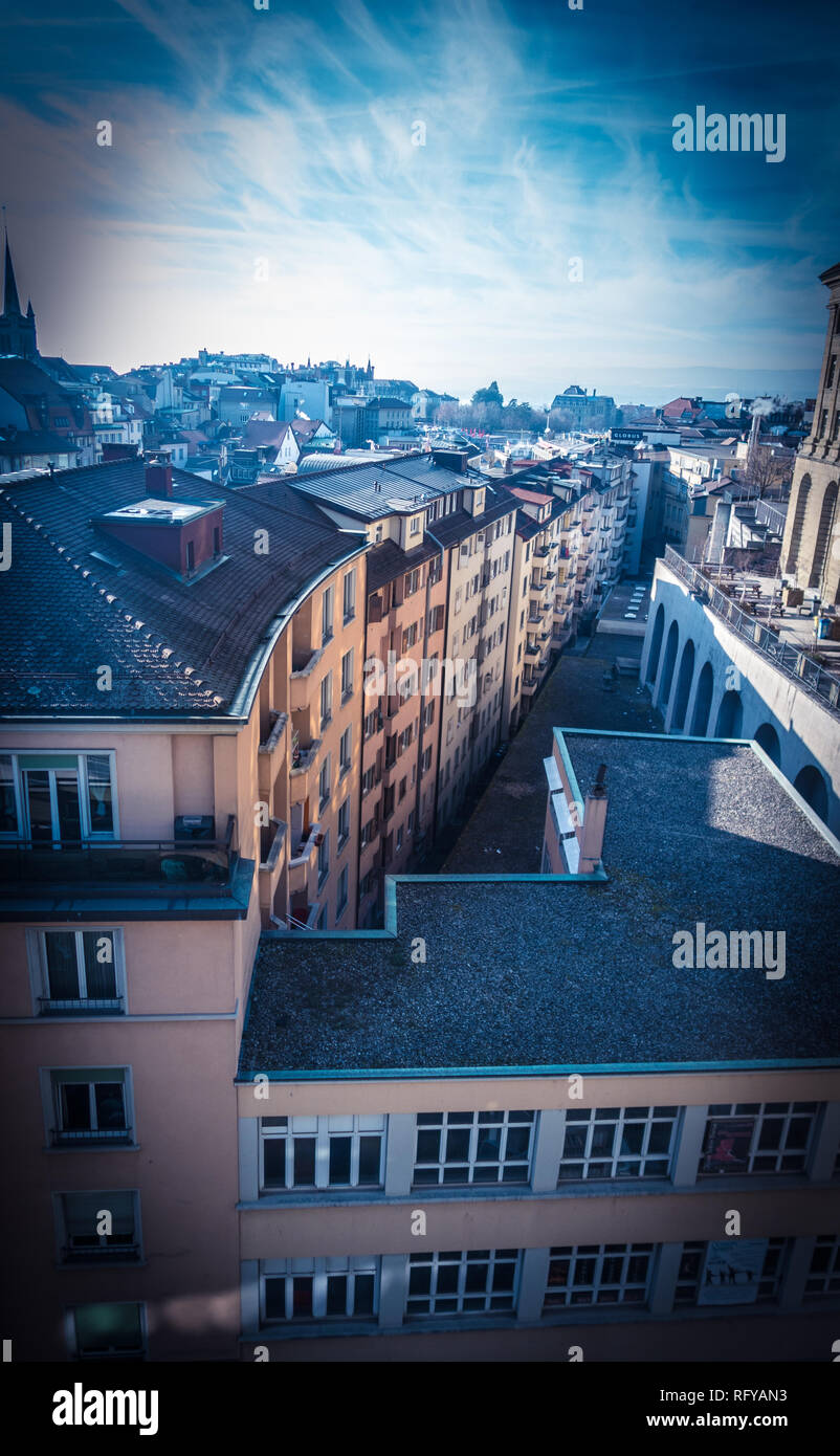 Rue de Lausanne ville Banque D'Images