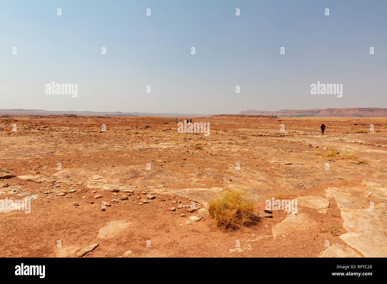 Vue générale sur le site de traces de dinosaures Moenkopi près de Tuba City, Arizona, United States. Banque D'Images