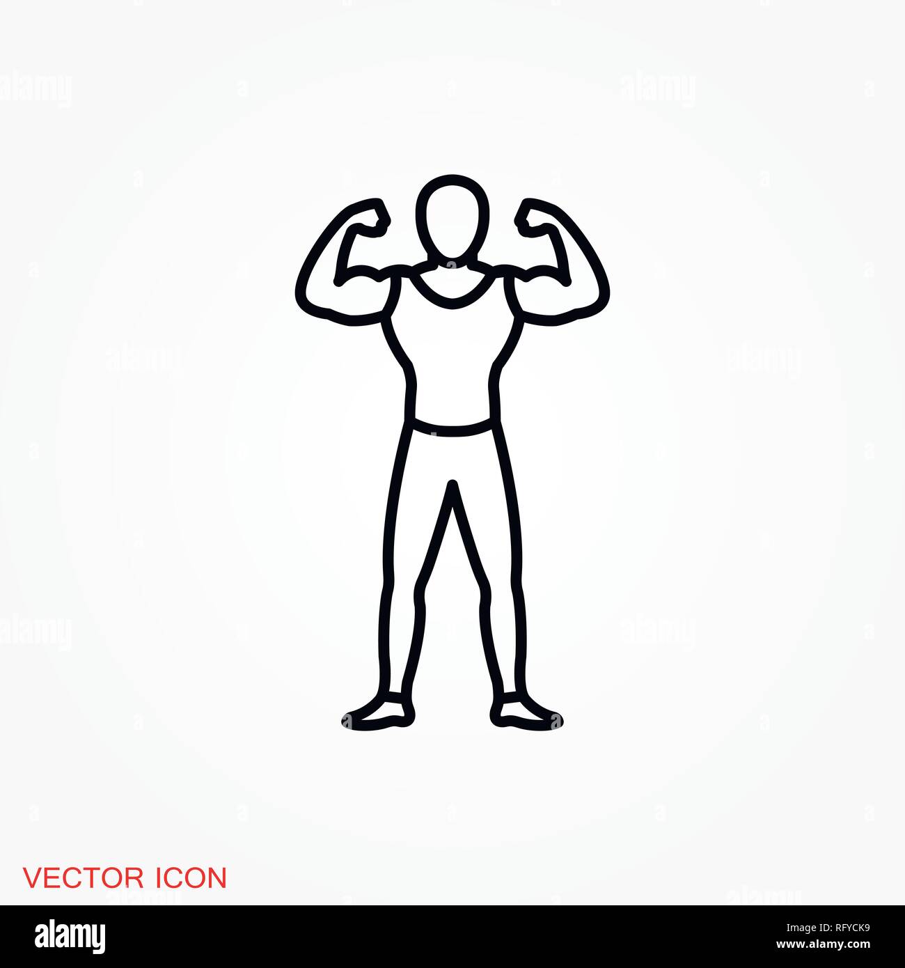 Icône Muscle logo, symbole vecteur pour la conception Image Vectorielle ...