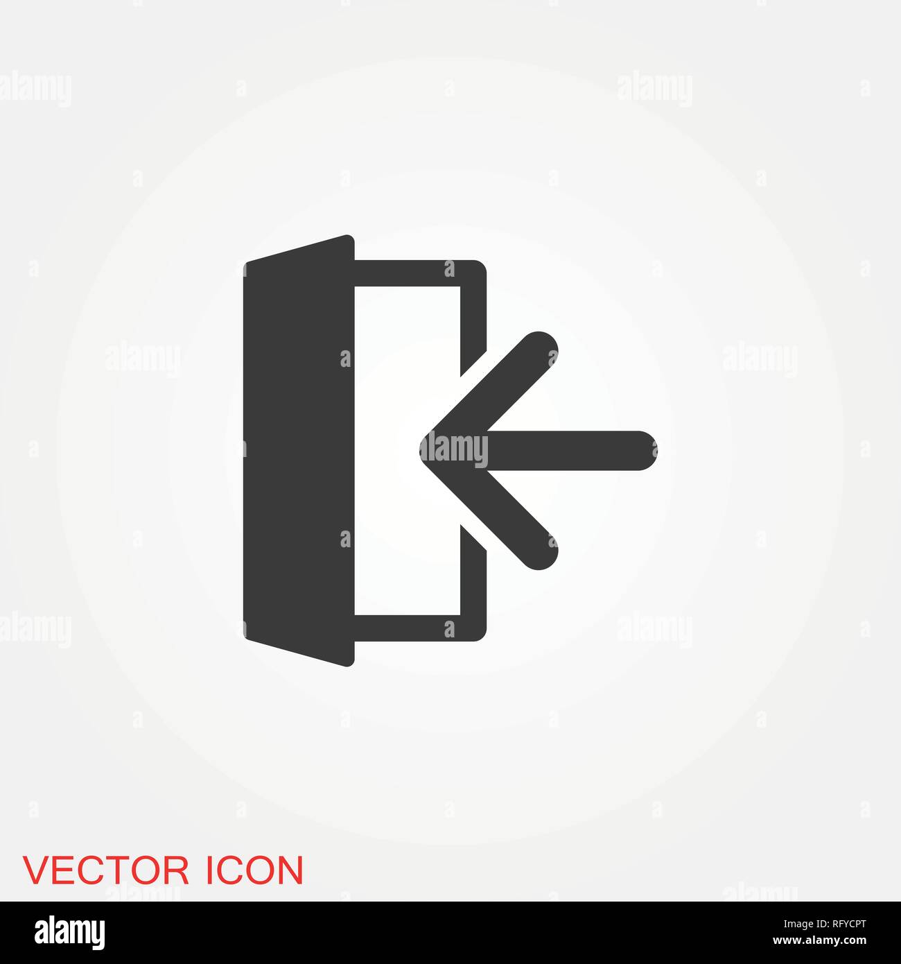 L'icône Sortie. Sortir et de sortie, de l'illustration, logo symbole  vecteur pour la conception Image Vectorielle Stock - Alamy
