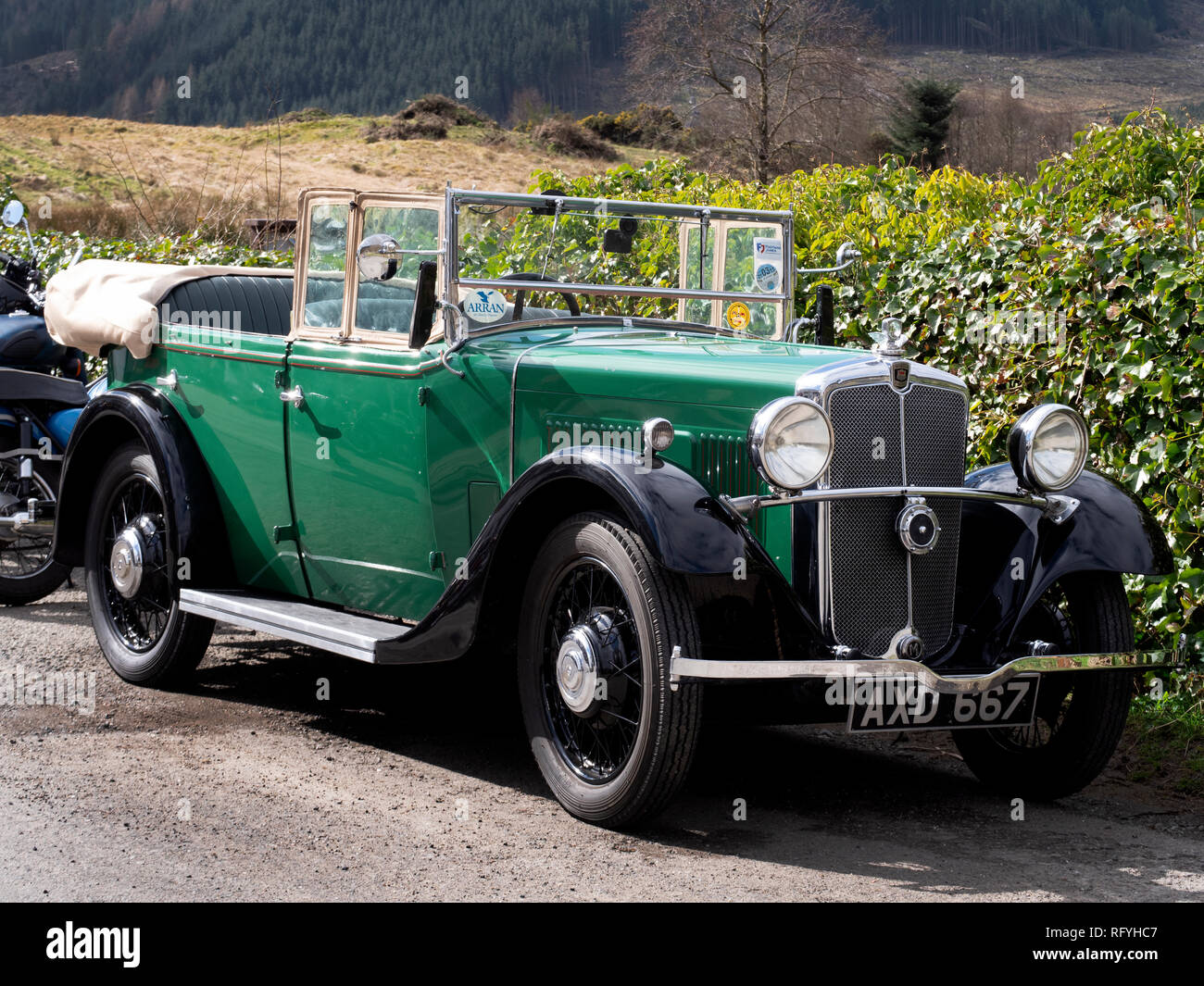 Morris Dix Quatre coupe vintage motor car. Banque D'Images