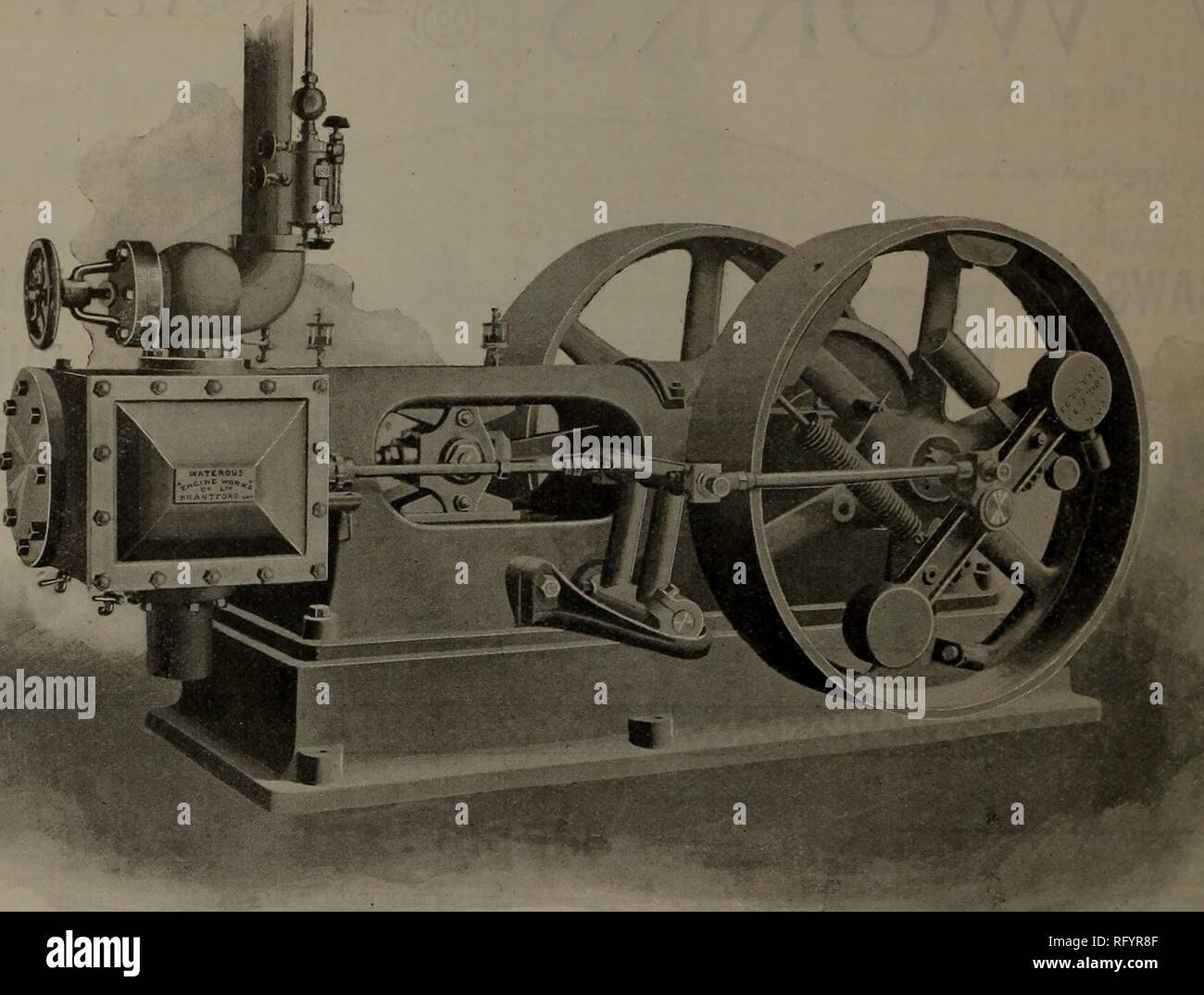 . Industries canadiennes forestières 1897-1899. L'exploitation forestière ; les forêts et la foresterie ; Produits forestiers ; l'industrie de pâte de bois ; industries du bois. Le 44 octobre, bûcheron, cjluadjl : 1899 Le moteur automatique McEwen CONSTRUIT AU CANADA PAR LE WATERODS FONCTIONNE MOTEUR CO, BRANTFORD. Parfait équilibre-photographies de 50 cv placé sur rouleaux, pas de boulons ou d'autres- sage, tourne à plein régime, moteur coupé et montrer clairement encore sauf dans des pièces à mouvement alternatif. Tout le poids et de prendre toutes les lignes et de l'AVC, en veillant à ce moteur silencieux et froid mouvement. Simplicité de construction et de facilité d'accès à un robinet-vanne Banque D'Images