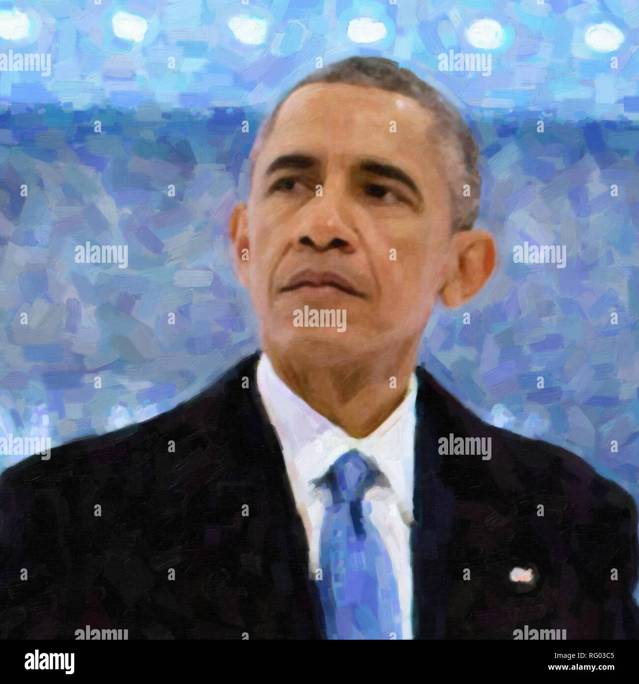 Résumé Portrait du président Barack Obama Banque D'Images