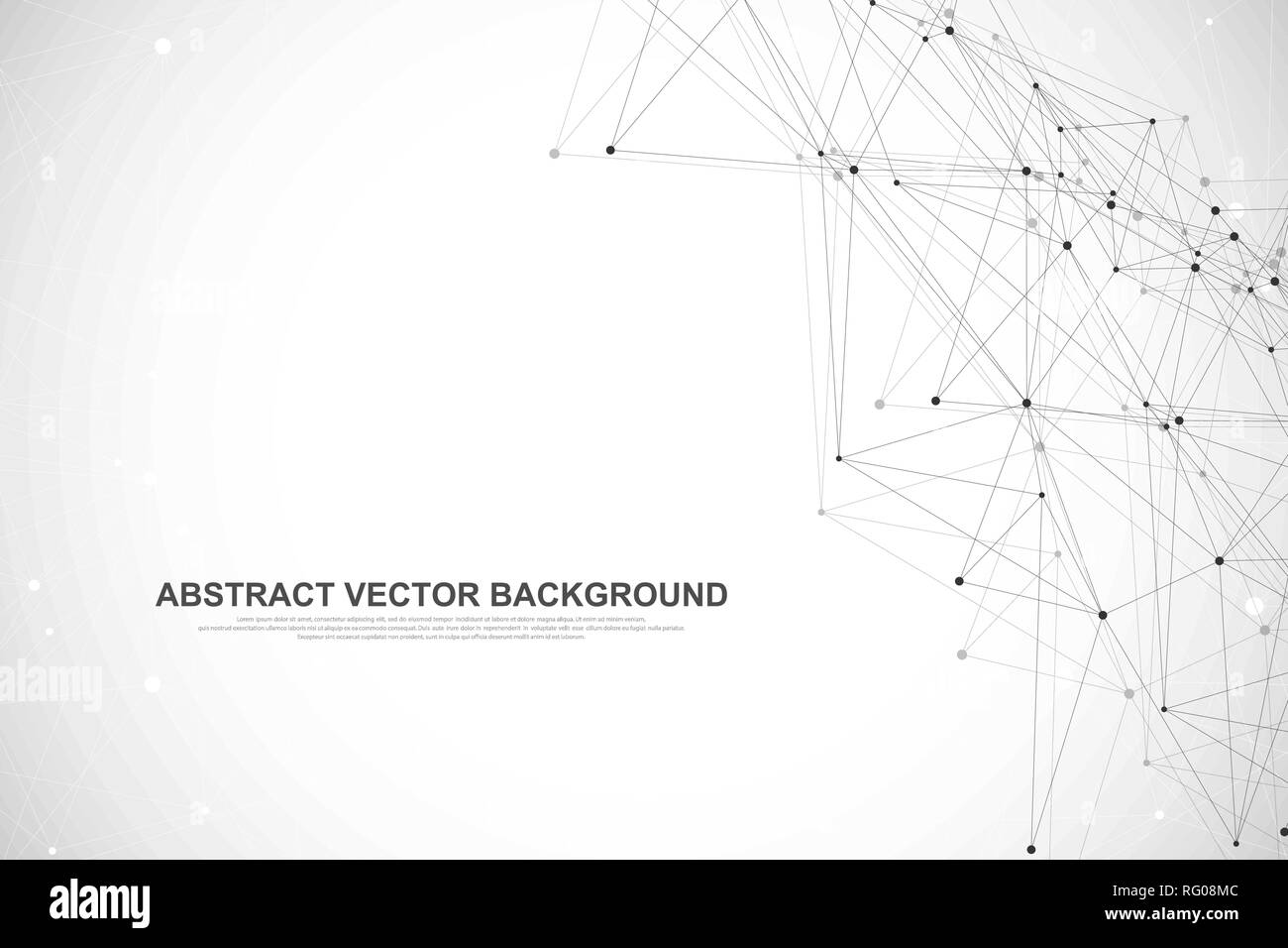 Résumé arrière-plan polygonal connecté avec lignes et points. Motif géométrique et minimaliste. La structure de la molécule et de la communication. Plexus graphique Illustration de Vecteur