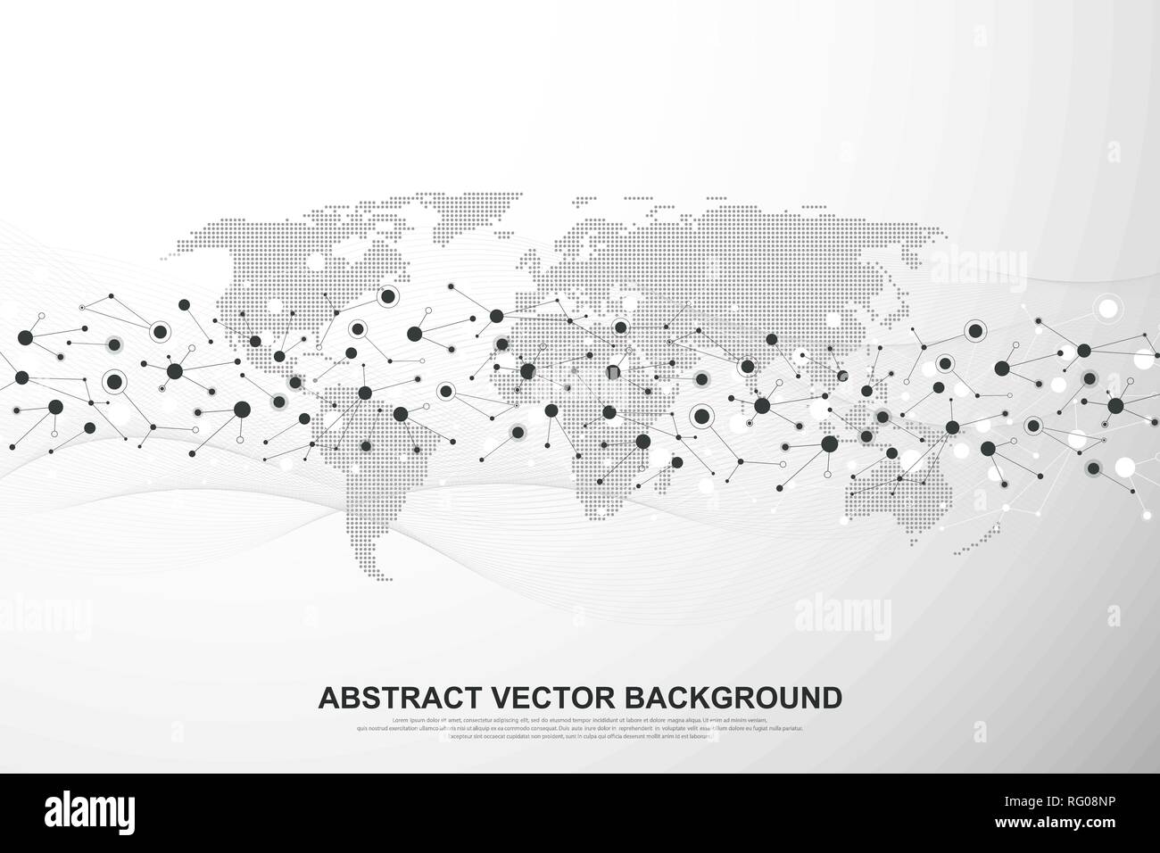 La structure globale et la connexion de données de réseau concept. Réseau social dans la communication des réseaux informatiques mondiaux. La technologie de l'Internet. Business Illustration de Vecteur