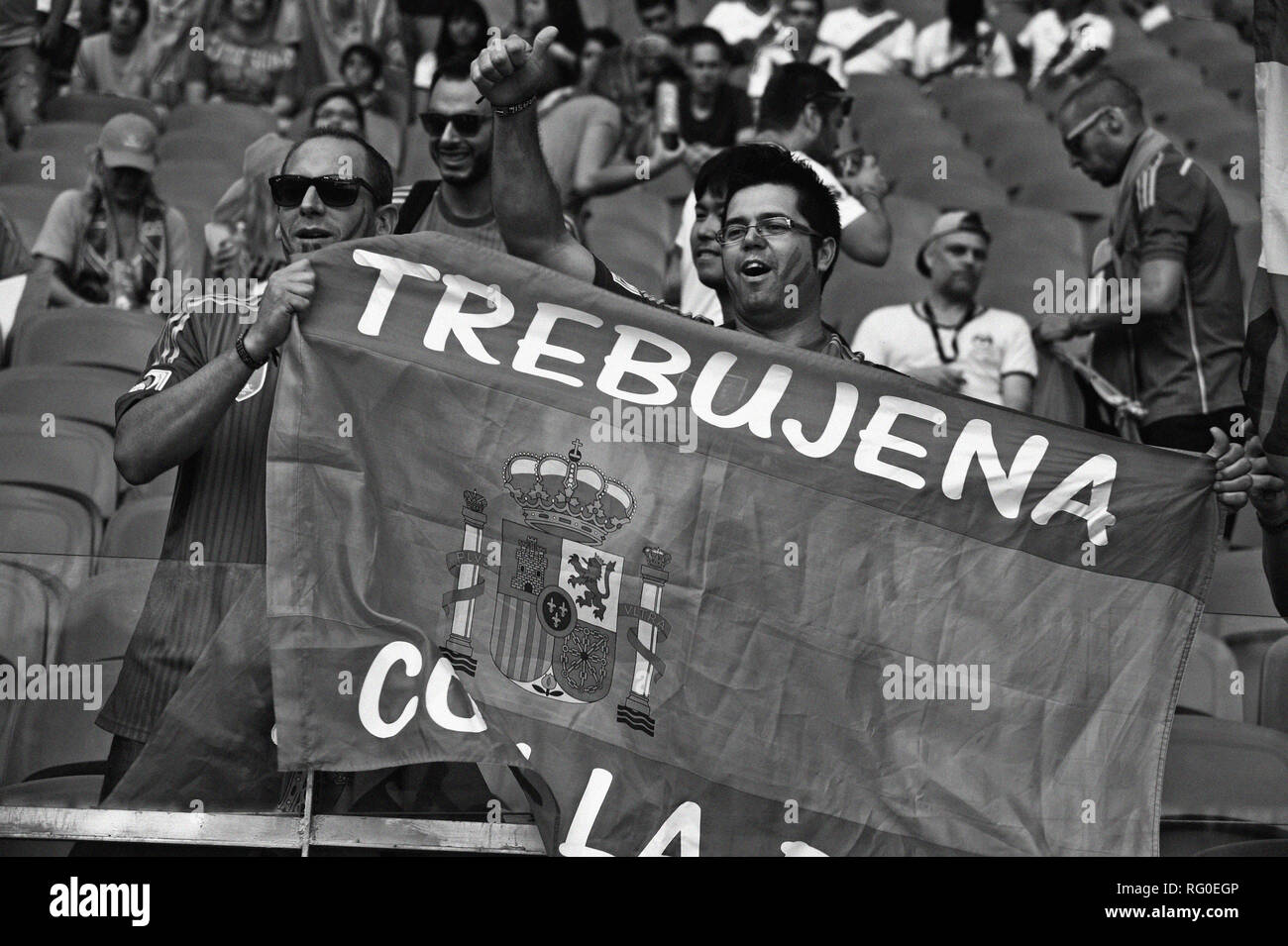 Les partisans espagnols, la Fifa World Cup 2014, Salvador da Bahia, Brésil#  Banque D'Images