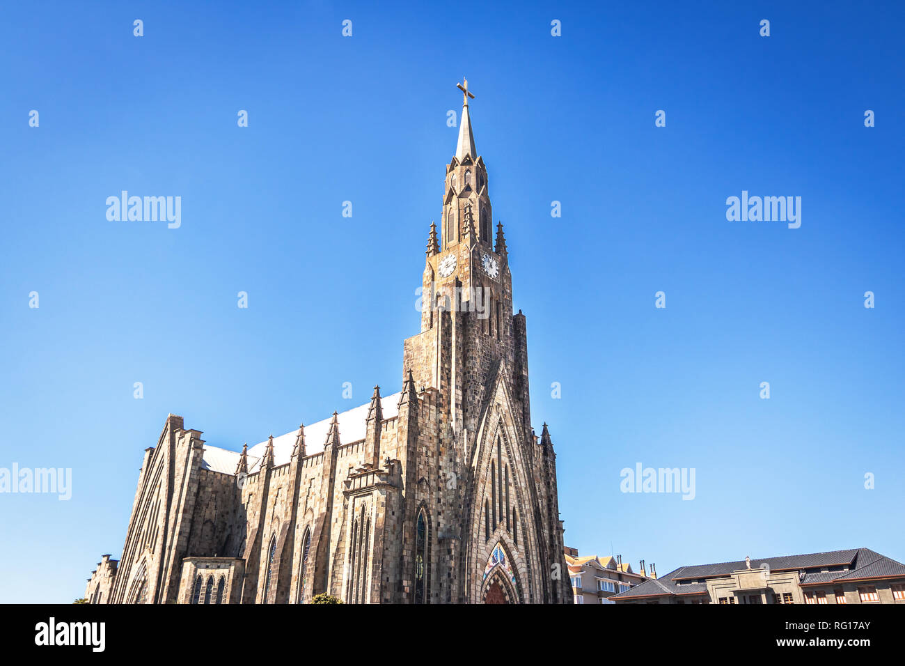 Canela cathédrale de pierre (Notre Dame de Lourdes) - Canela, Rio Grande do Sul, Brésil Banque D'Images