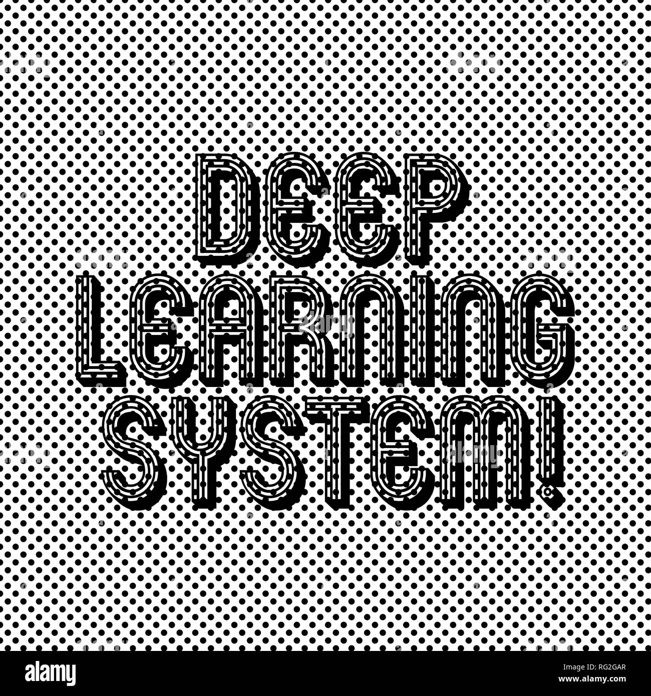 Signe texte montrant l'apprentissage en profondeur du système. Photo collection conceptuelle des algorithmes utilisés pour l'apprentissage machine Pois transparente effet pixel pour Web De Banque D'Images