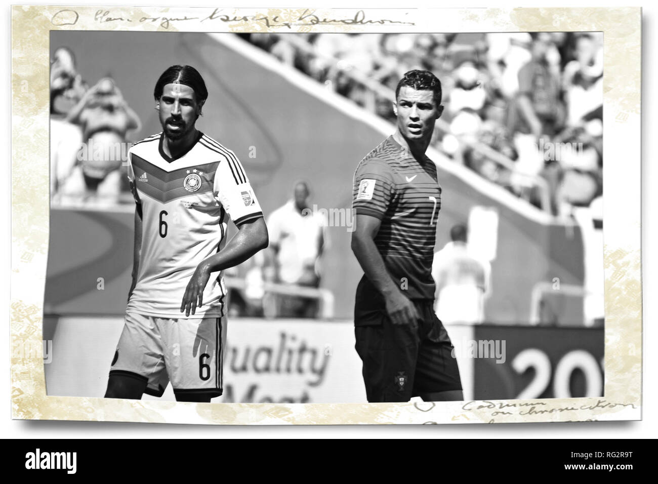 Khedira & Ronaldo, la Fifa World Cup 2014, Salvador da Bahia, Brésil, l'Allemagne contre le Portugal Banque D'Images