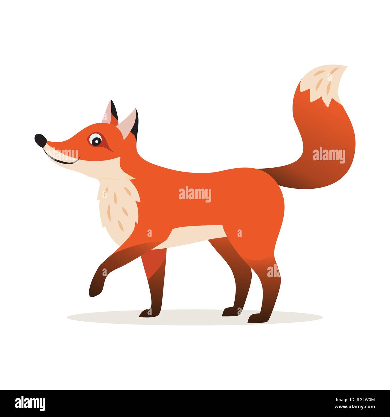 Icône de red fox, forêt, isolé, animaux des bois Illustration de Vecteur