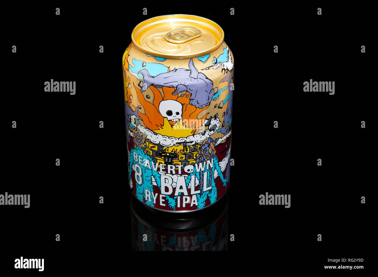 Bière percé 8 Ball le seigle peut l'IPA Banque D'Images
