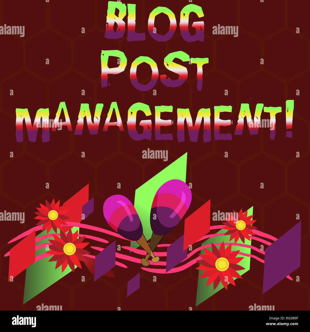 La main conceptuel montrant Blog Gestion des postes. Photo d'affaires mettant en vedette la manipulation et l'exécution d'une forme courte de couleur contenu marketing Instrumen Banque D'Images