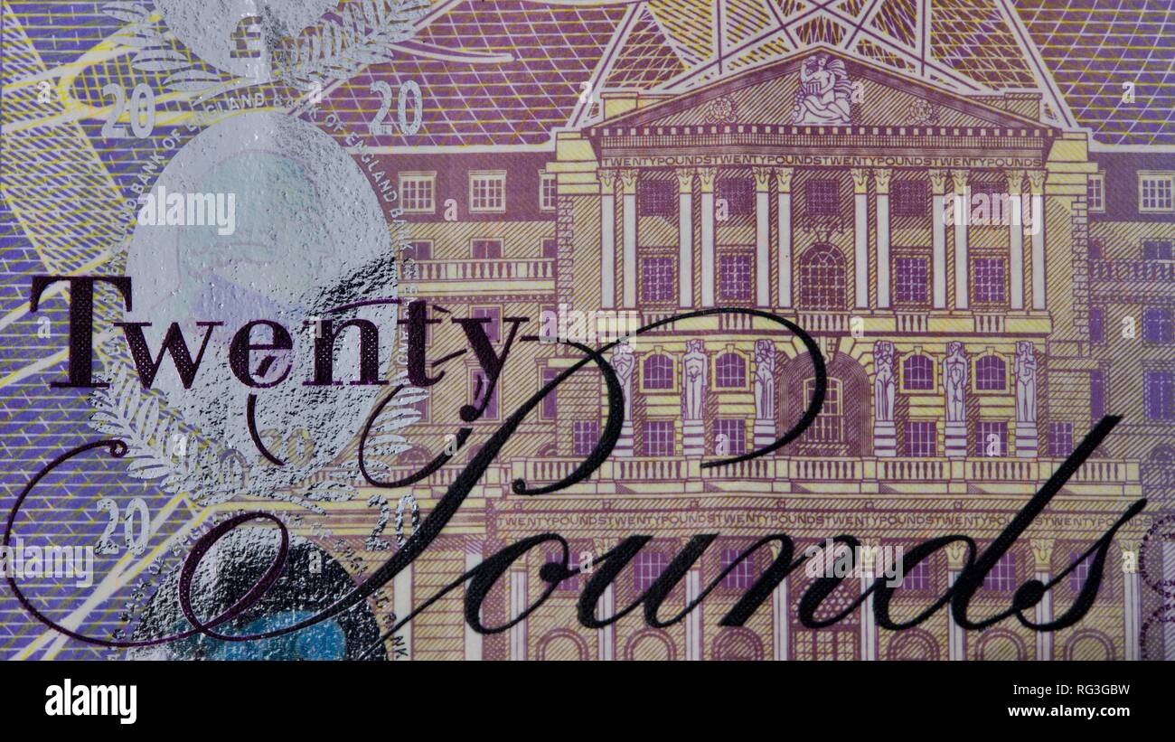 Banque d'Angleterre €20 note Banque D'Images
