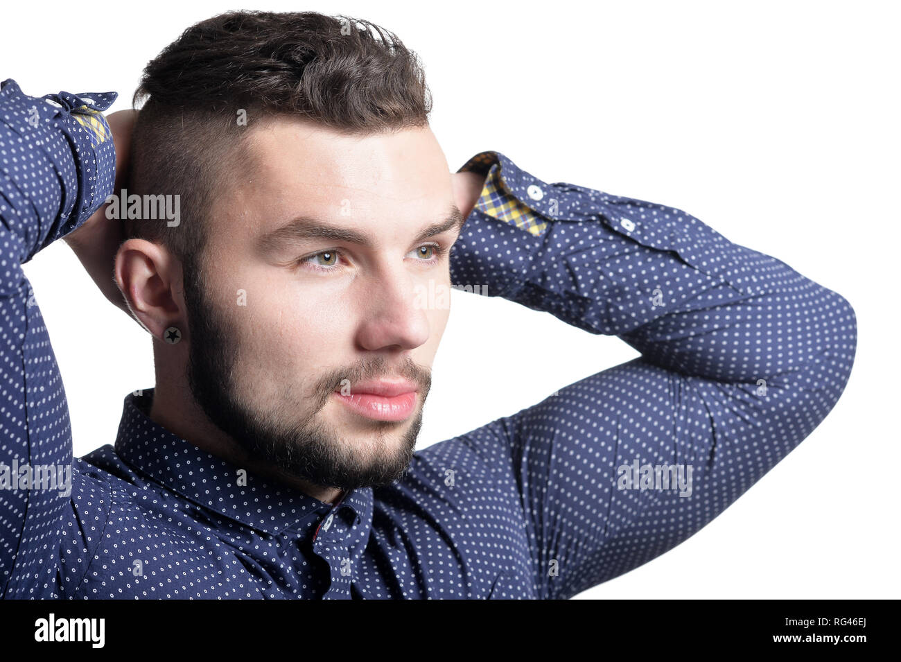 Portrait of handsome young businessman on white background Banque D'Images