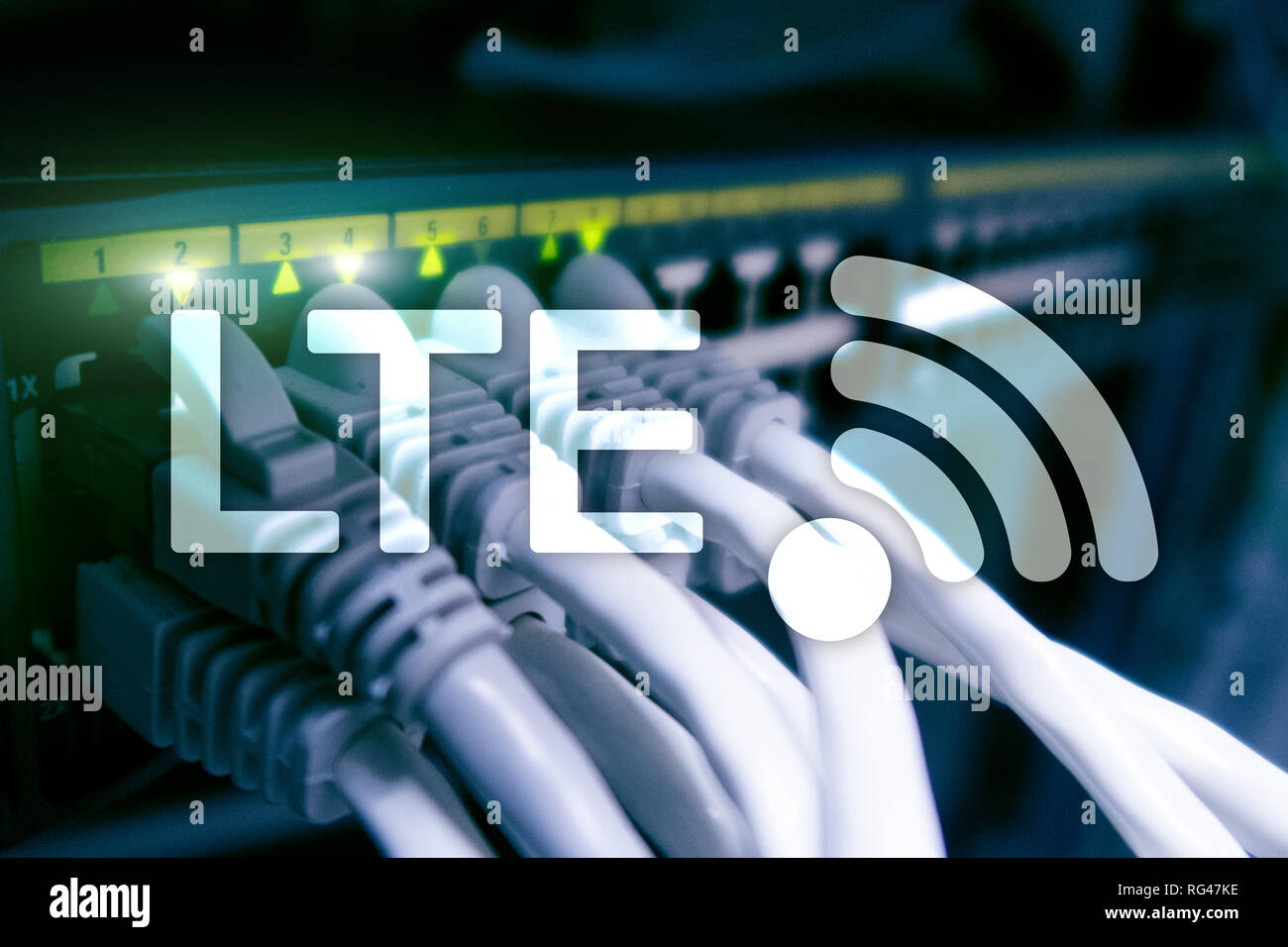5G LTE, la technologie de l'internet sans fil gratuit. s Banque D'Images