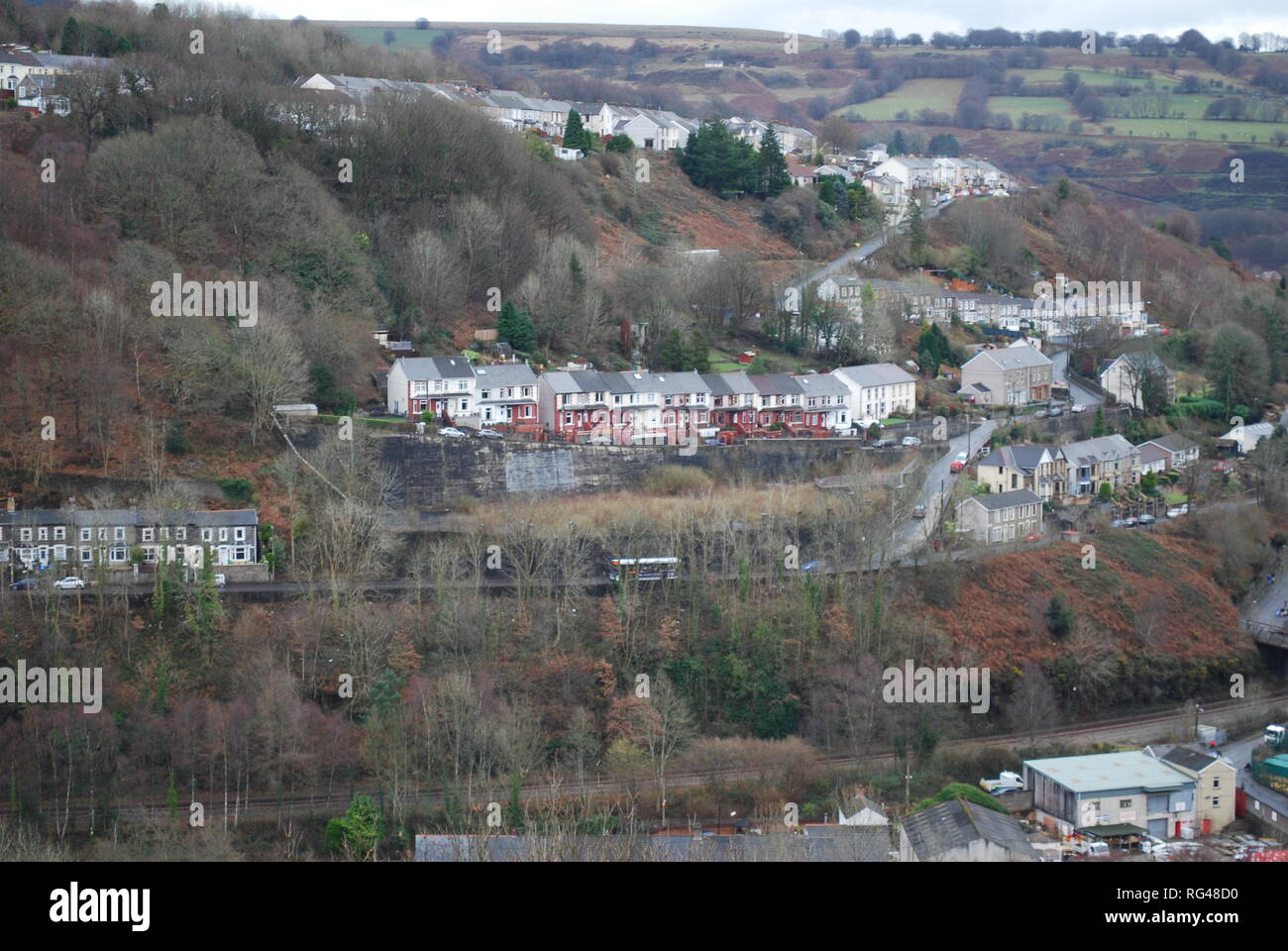 Maisons près de l'école T'YR Graig Banque D'Images