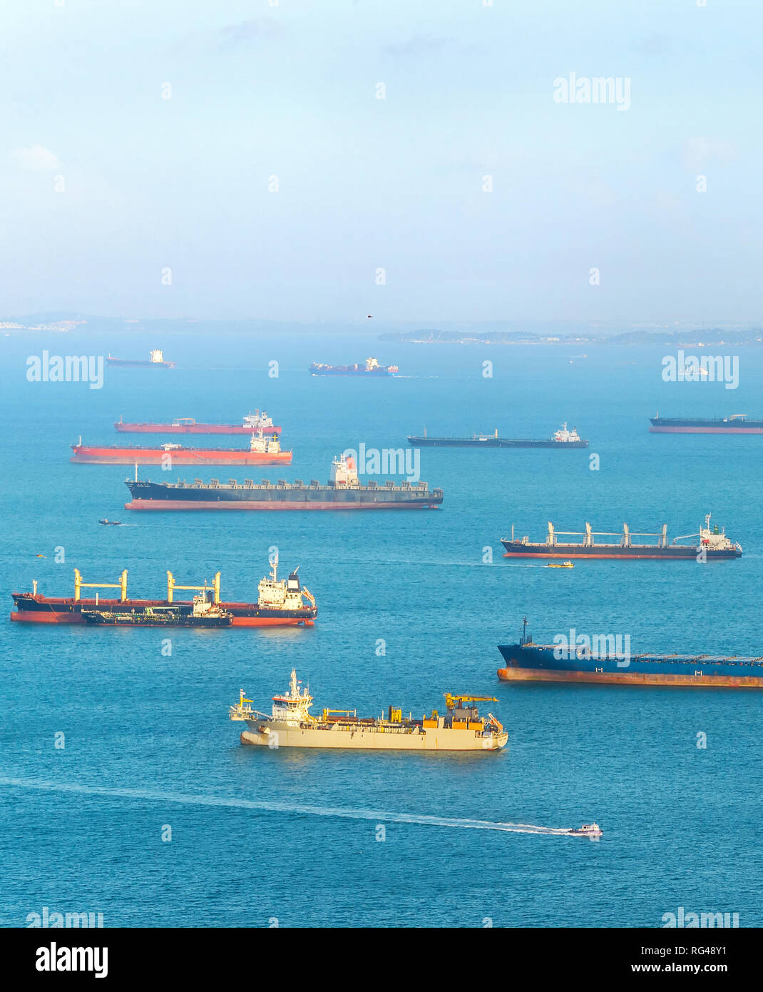 L'expédition de fret industriels pétroliers au port de Singapour Banque D'Images