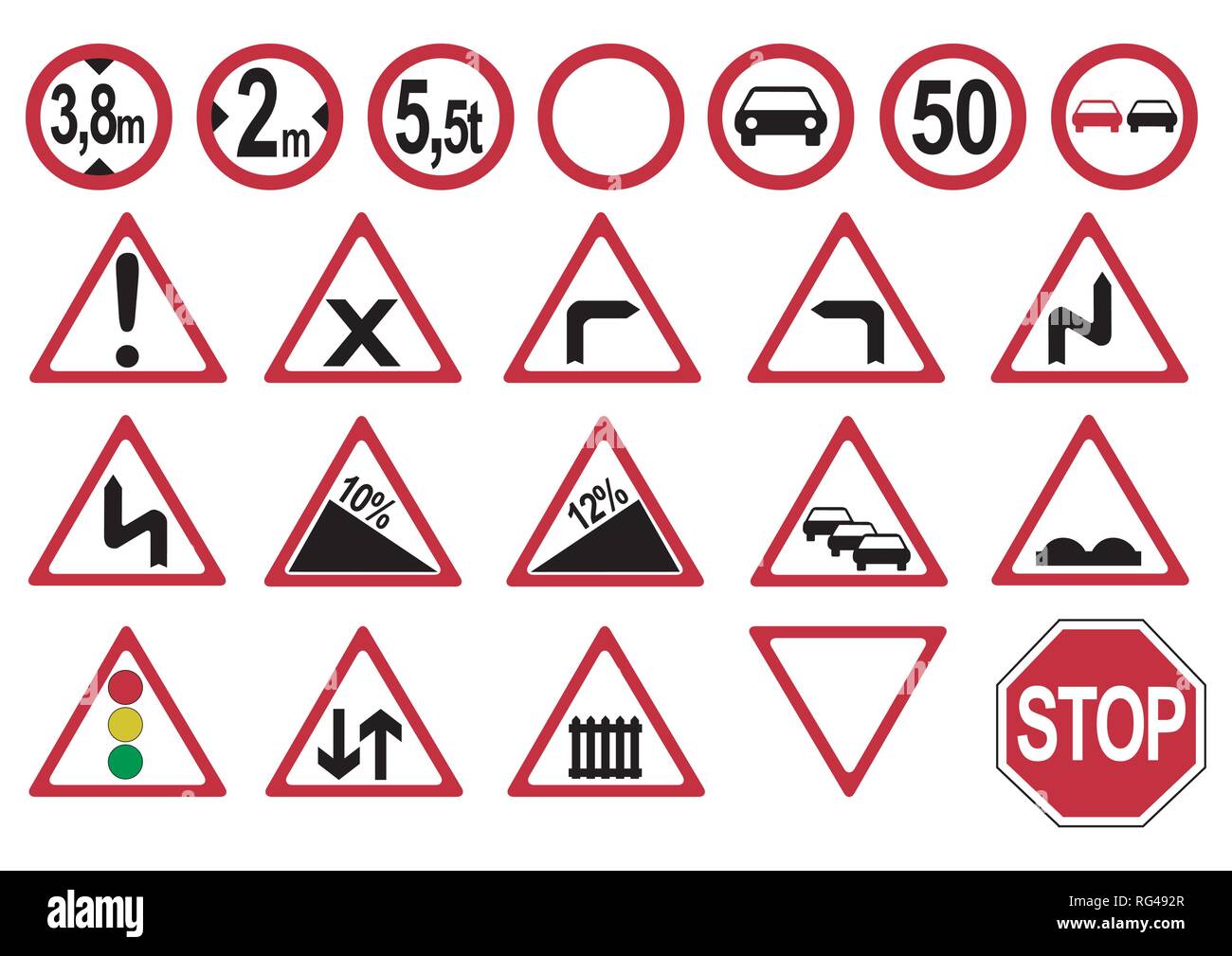 Collection de l'allemand de la signalisation routière. Fichier vectoriel EPS 10 Illustration de Vecteur